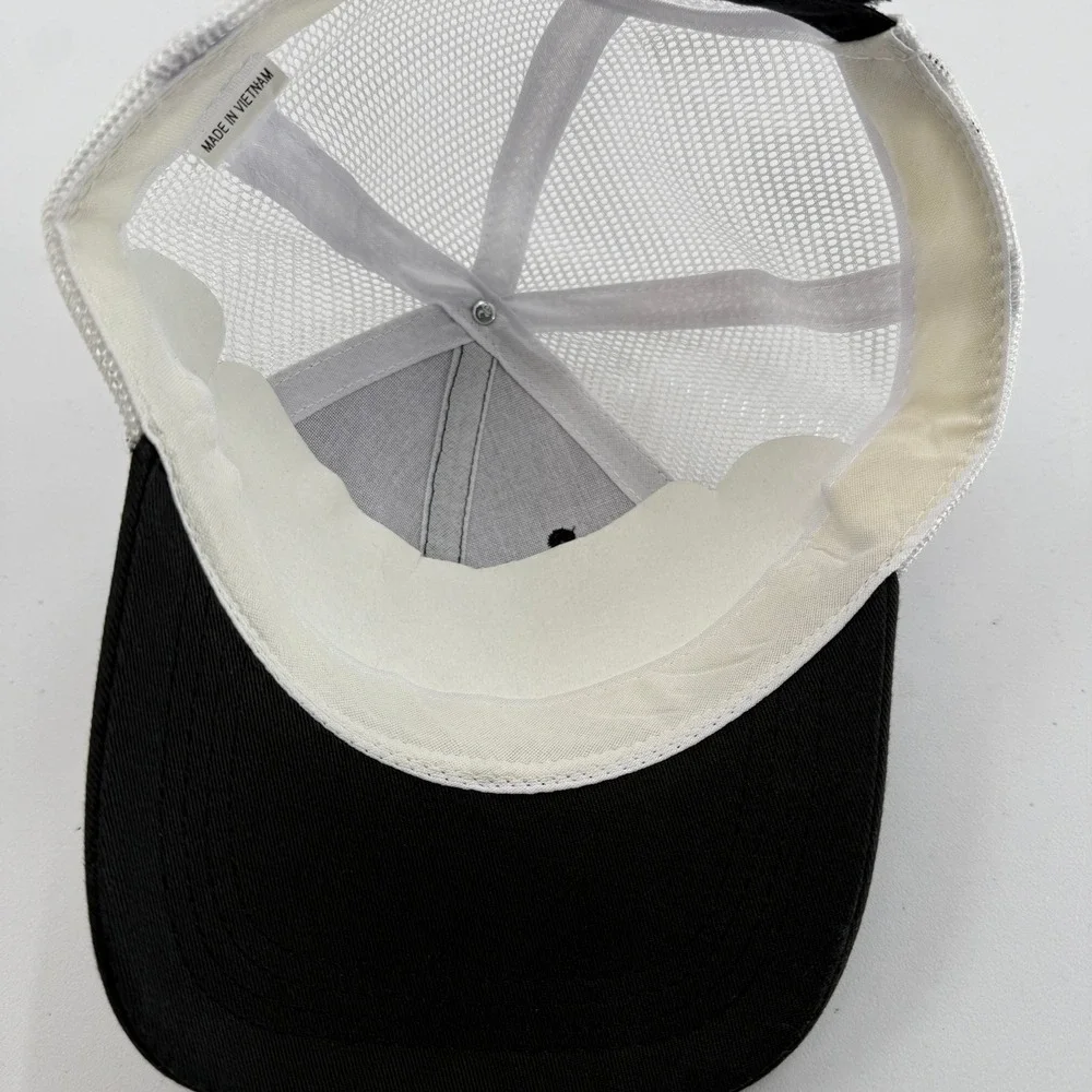 Controller Trucker Hat Mens OSFA Black White Aviation Mesh Back Cap